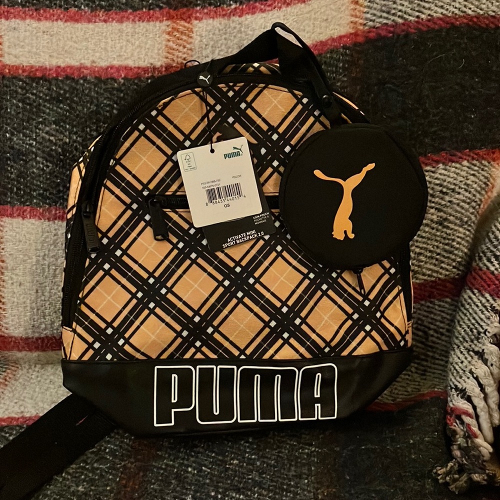 Puma Yellow Plaid Activate Mini Sport Backpack 2.0